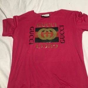 Gucci Print Pink T shirt